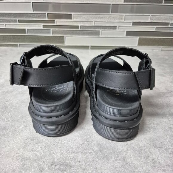 6 Dr. Martens Voss Hydro Black Air Wair Platform Sandals - Picture 5 of 13